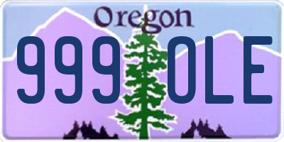 OR license plate 999OLE