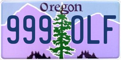 OR license plate 999OLF