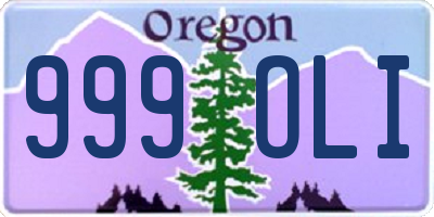 OR license plate 999OLI
