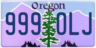OR license plate 999OLJ