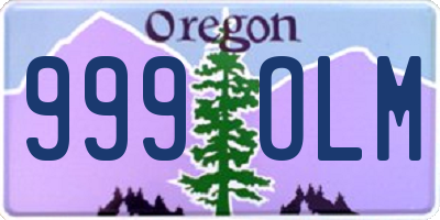 OR license plate 999OLM