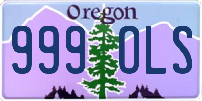 OR license plate 999OLS