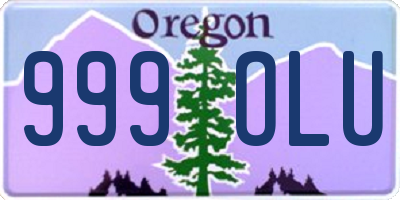 OR license plate 999OLU
