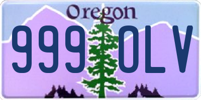OR license plate 999OLV