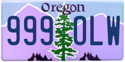 OR license plate 999OLW