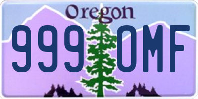 OR license plate 999OMF