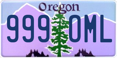 OR license plate 999OML