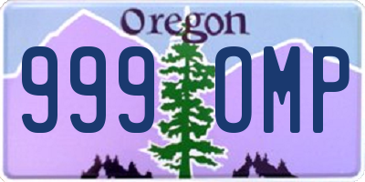 OR license plate 999OMP