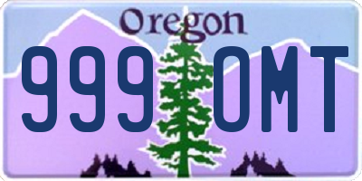 OR license plate 999OMT
