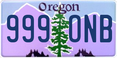OR license plate 999ONB