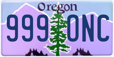 OR license plate 999ONC