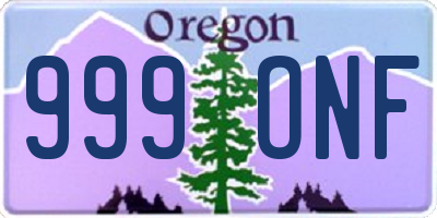 OR license plate 999ONF