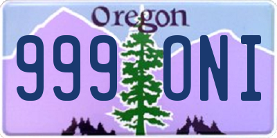 OR license plate 999ONI
