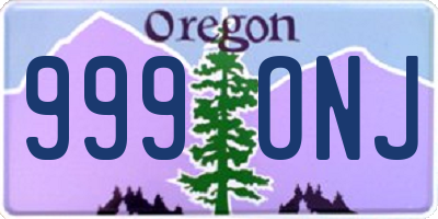 OR license plate 999ONJ