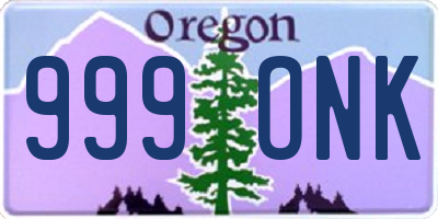 OR license plate 999ONK