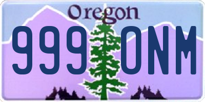 OR license plate 999ONM