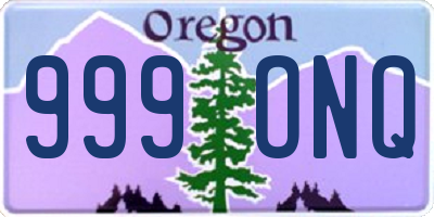 OR license plate 999ONQ