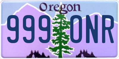 OR license plate 999ONR
