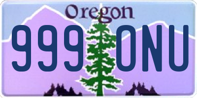 OR license plate 999ONU