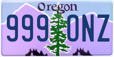 OR license plate 999ONZ