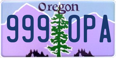 OR license plate 999OPA