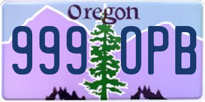 OR license plate 999OPB