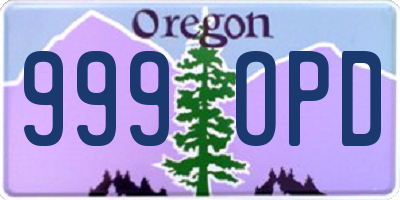 OR license plate 999OPD