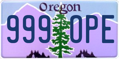 OR license plate 999OPE