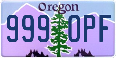 OR license plate 999OPF