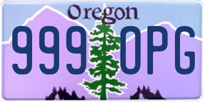 OR license plate 999OPG