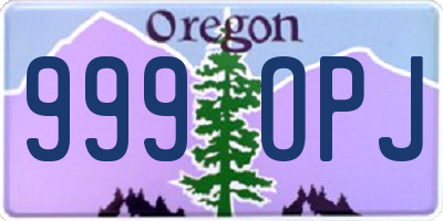 OR license plate 999OPJ