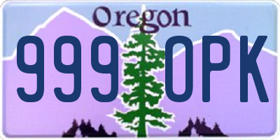 OR license plate 999OPK