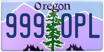 OR license plate 999OPL