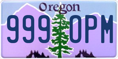 OR license plate 999OPM