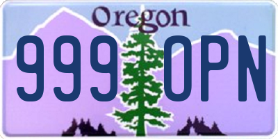 OR license plate 999OPN