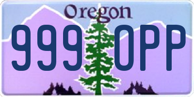 OR license plate 999OPP