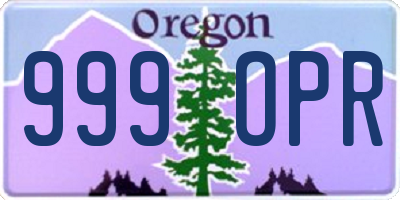 OR license plate 999OPR