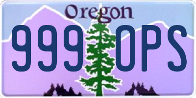 OR license plate 999OPS