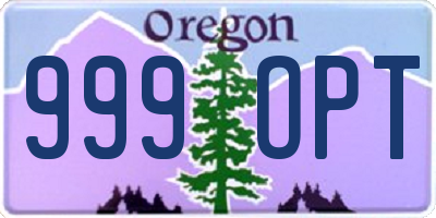 OR license plate 999OPT