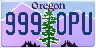 OR license plate 999OPU