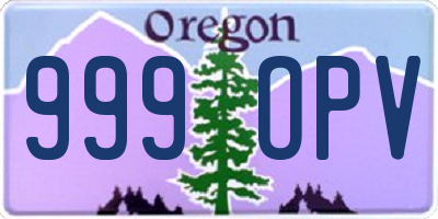 OR license plate 999OPV