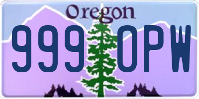 OR license plate 999OPW