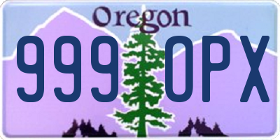 OR license plate 999OPX