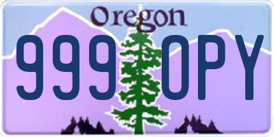 OR license plate 999OPY