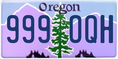 OR license plate 999OQH