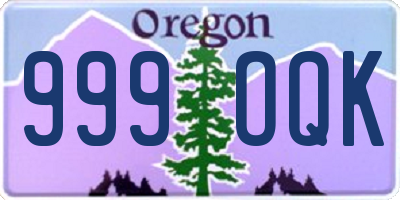 OR license plate 999OQK