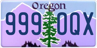 OR license plate 999OQX