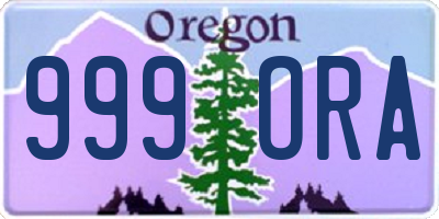 OR license plate 999ORA