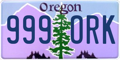 OR license plate 999ORK