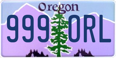 OR license plate 999ORL